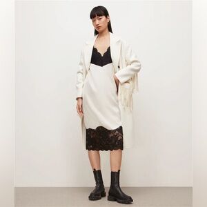 All saints Celeste Cream Satin Dress NWT